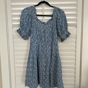 Old Navy Blue and White Floral Midi Dress